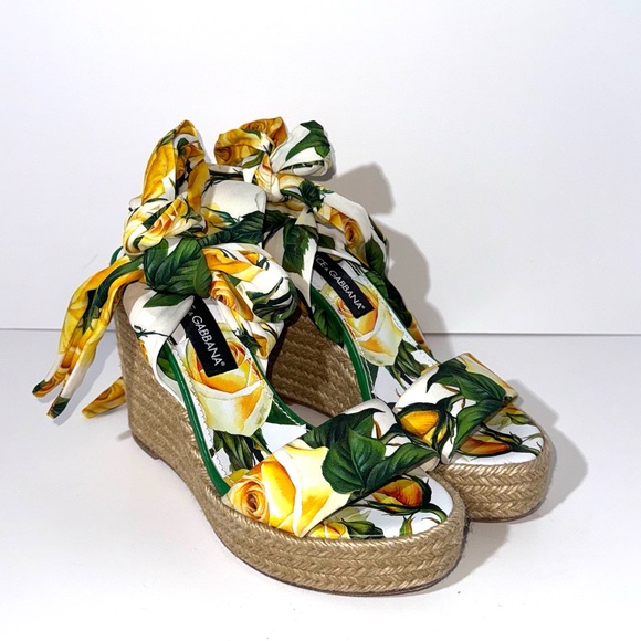 Dolce & Gabbana Shoes - Dolce & Gabbana Lolita Platform Wedge Espadrille Sandals